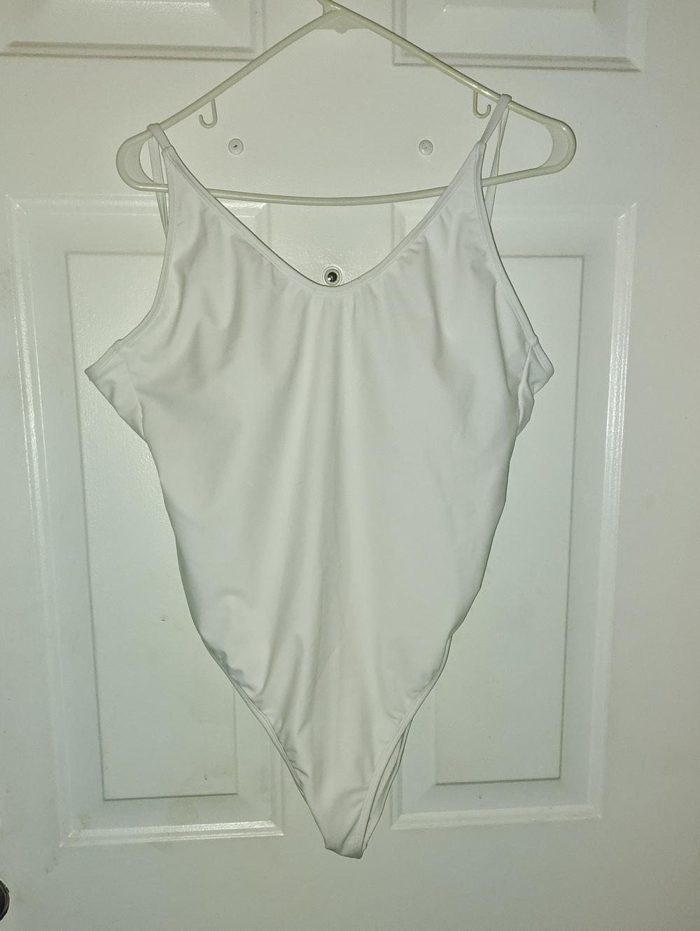 Woman's White One-Piece Swimsuit - Classic Tank Style
